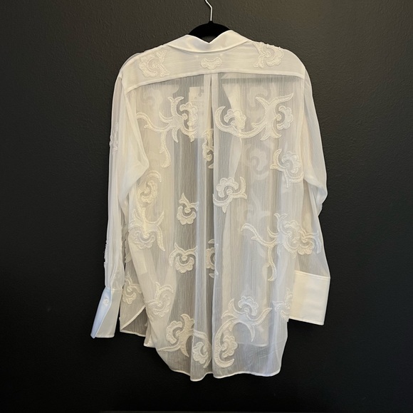 ZARA Embroidered White Limited Edition Blouse - Picture 3 of 7